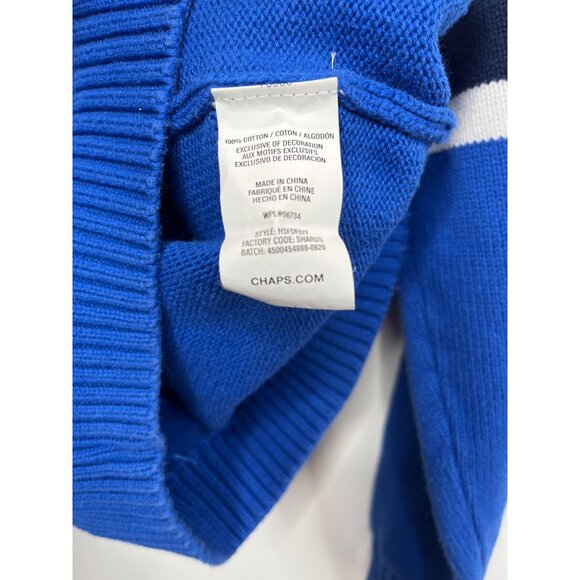 Chaps Boys Blue Quarter Zip Knit Sweater Size M (10/12) Preppy Fall Classic - Picture 4 of 13